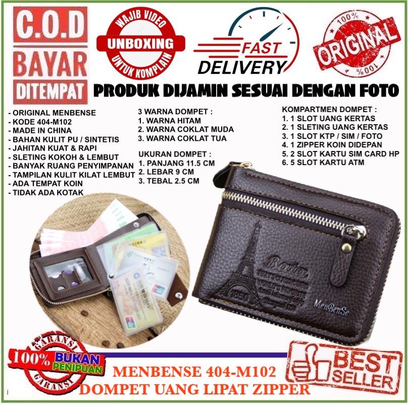 MENBENSE 404-M102 DOMPET LIPAT ZIPPER SLETING PRIA TEBAL KULIT PU KILAT