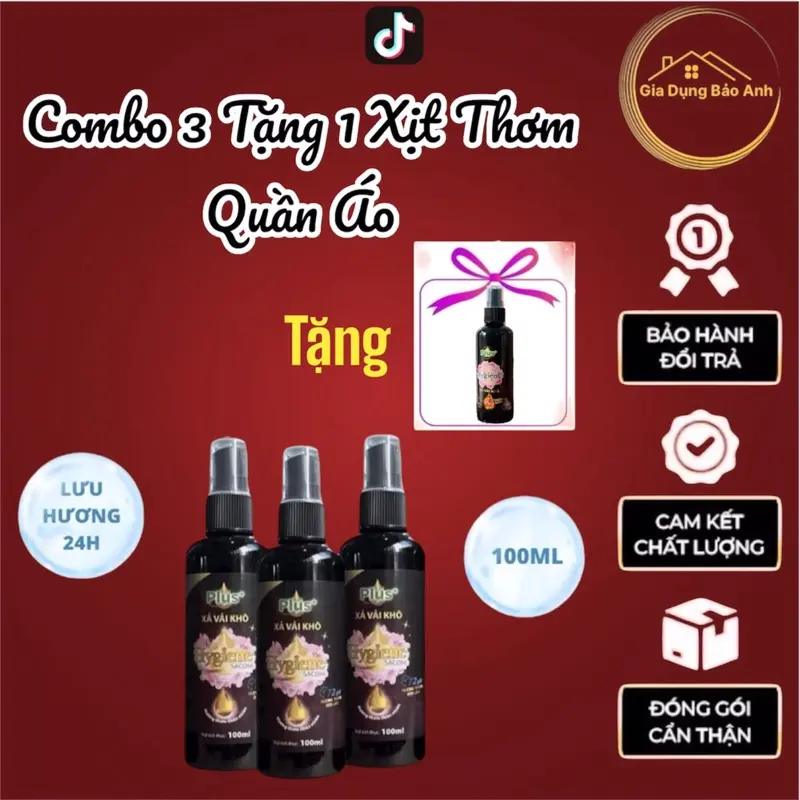 [BÁN CHẠY] 3 TẶNG 1 ￼Nước xả vải khô Hygiene Plus+ dạng xịt - Dung tích 100ml Xịt Thơm Quần Áo Hygiene Thái Lan