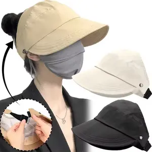 Topi Wanita Korea Style Topi Kait Masker Anti UV Topi Olahraga Topi Pantai Wanita
