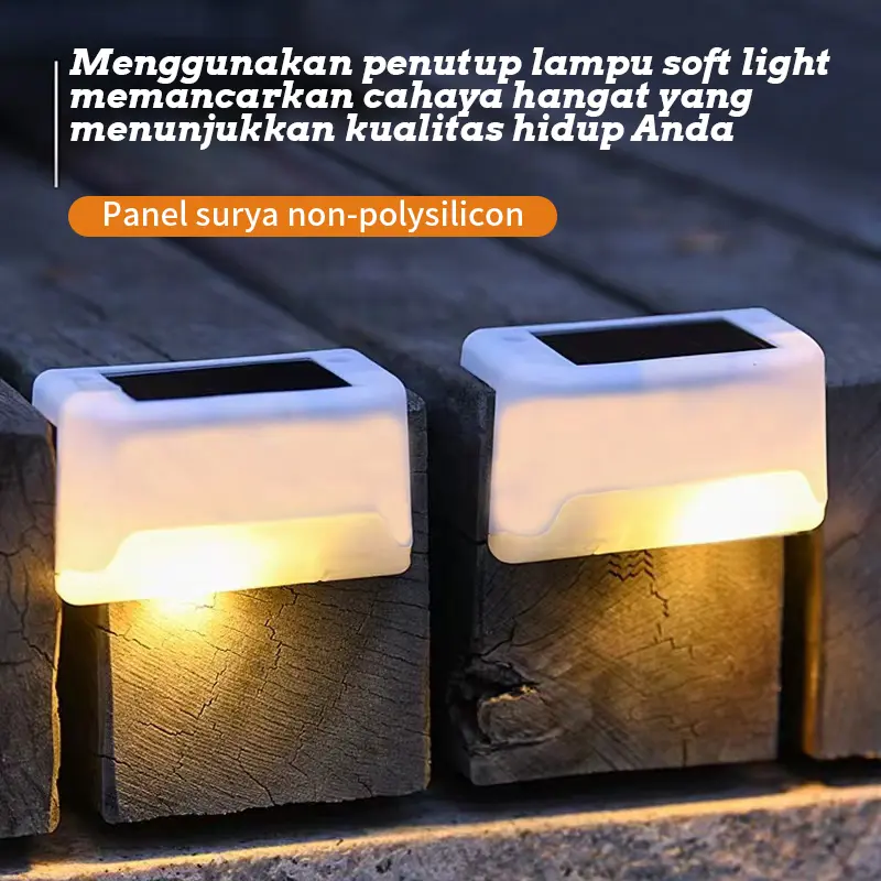 Lampu LED Tangga Tenaga Surya,  Lampu Tangga Tenaga Surya, Lampu Taman,  Lampu Pagar Tangga,  Lampu Hias Teras Tahan Air, Panel Dekoratif Rumah Taman, Lampu Sensor LED Tanpa Listrik Tenaga Surya 1