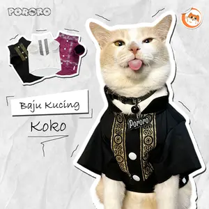 PORORO Baju Kucing Baju Koko Kucing Spesial Lebaran 2024