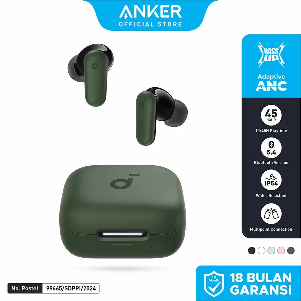(NEW LAUNCH) Soundcore Anker R50i NC Earbuds Adaptive Noise Canceling Headset Earphone Bluetooth 5.4 TWS Low Latency for Game Long Battery 4 Mics IP54 -A3959