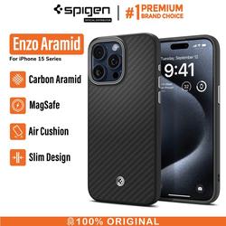 Coque Magnétique Spigen Enzo Aramid MagFit IPhone 15 Pro - Noir Mat Protection Premium