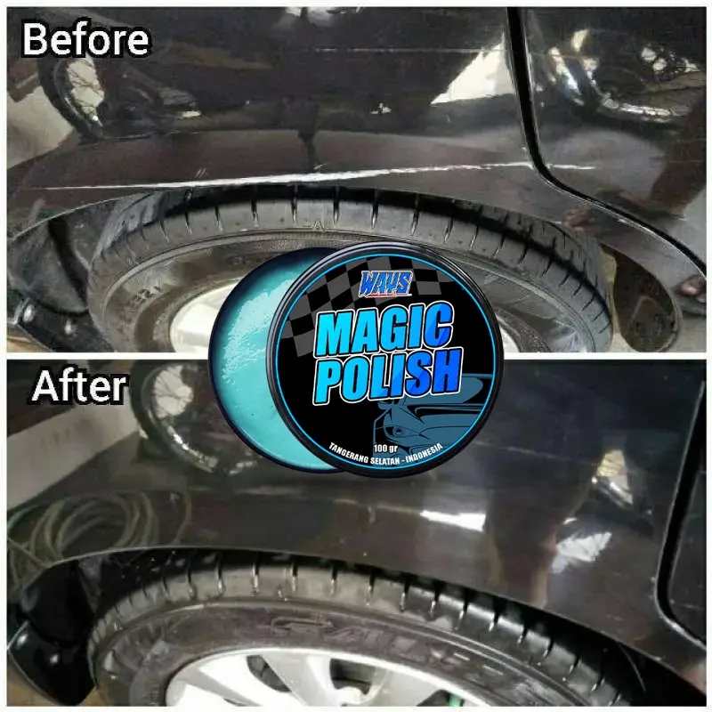 Magic Polish - Penghilang Baret Lecet Goresan Mobil Motor Helm - FREE Sponge Applicator WAYS 4