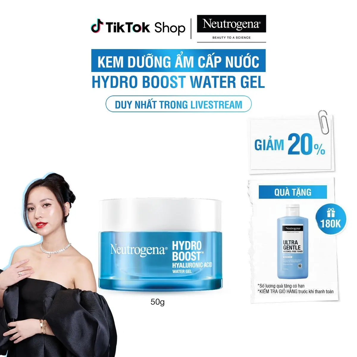 Kem Dưỡng Cấp Ẩm Neutrogena Hydro Boost Hyaluronic Acid Water Gel 50G