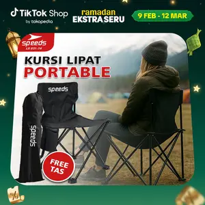 [HITAM] Speeds Folding Chair Kursi Lipat Bahan Oxford Outdoor Kursi Camping Portable Furnitur Berkemah Camping Furniture Indonesia 031-14