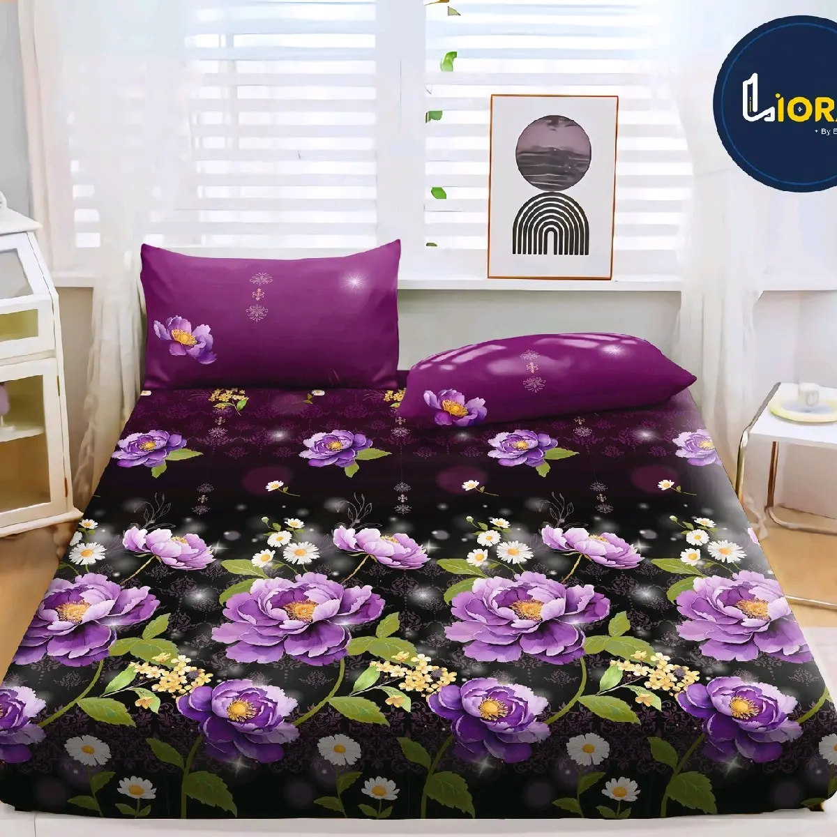 Sprei Set Motif Bunga /Seprei Cantik Bahan Katun Disperse Halus