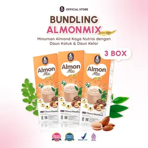 [TRIPLE PACK] MamaBear AlmonMix Less Sugar Rasa Choco Hazelnut - Susu Almond Kaya Nutrisi untuk Ibu Menyusui Halal BPOM