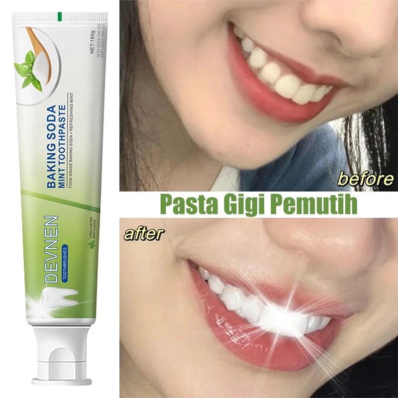 DEVNEN Pasta Gigi Pemutih Dan Perontok Karang Pemutih Gigi Kuning Berkerak Menghilangkan Bau Mulut 180g Memutihkan Kuning Gigi Toothpaste - Pemutih Gigi Kuning Permanen Ampuh Viral Di Pembersih Gigi Biar Putih / Pencegah Gigi Berlubang 3