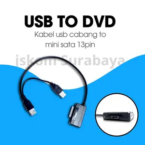 Kabel usb cabang to mini sata 13pin (kabel konektor DVD internal Notebook)