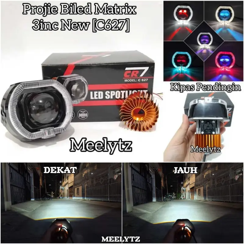 Projie Biled Matrix 3INC Body Black Plus Kipas Pendingin High Low Putih Flat Cut 1