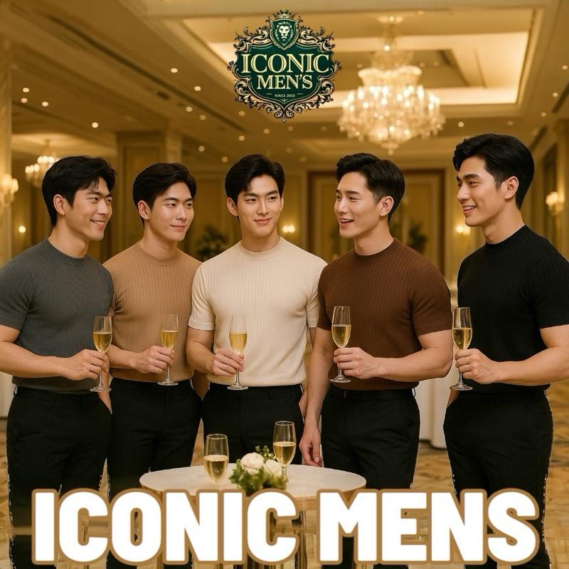 Áo thun cổ cao vải gân đũa form body Mã 58.2 Menswear Nam Trắng