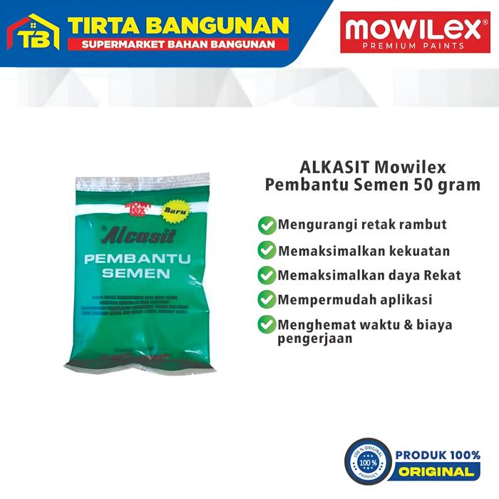 Gambar MOWILEX ALCASIT PEMBANTU SEMEN BATU PLESTER ALCASIT ADITIF SEMEN SERBA BISA 50 GRAM dari Tirta Bangunan Kota Depok Tokopedia