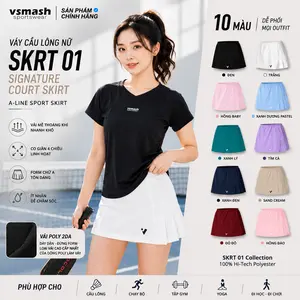 Váy Cầu Lông Vsmash Sportwear “SKRT 01” – Váy Thể Thao Ngắn Form Chữ A, Lót 2 Lớp bảo hộ, Umi 4 Chiều Cao Cấp Co Giãn, Mềm MạiThoáng Mát, Thời Trang Thể Thao, Dành Cho Nữ, Mặc Gym, Cầu Lông, Tennis
