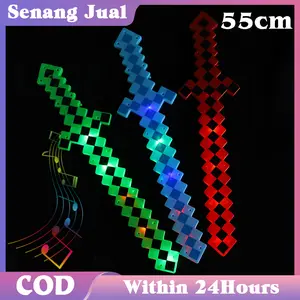 55cm Led Mainan Pedang Diamond Minecraft / Minecraft Diamond Sword 55cm Led Mainan Pedang Diamond Minecraft / Minecraft Diamond Sword