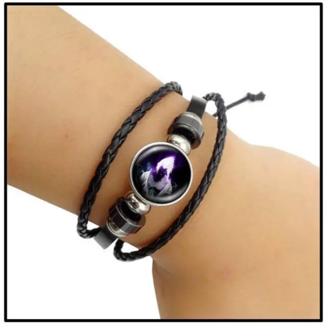 Gelang Custom Anime Naruto Sharingan Eye 3D Elegan Kulit Kepang Multilayer 1
