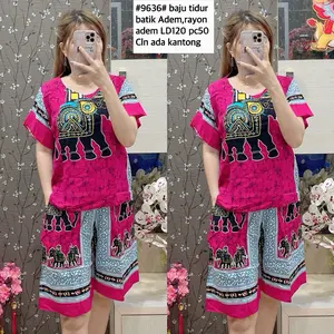#9636 baju tidur set batik gajah LD120