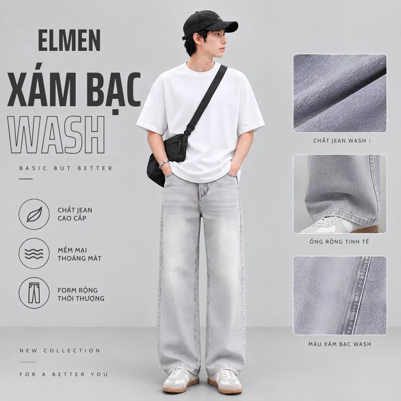 Quần Jean Nam Đen Trơn Form Suông Ống Rộng Chất Denim Cao Cấp Dễ Phối Đồ Phong…