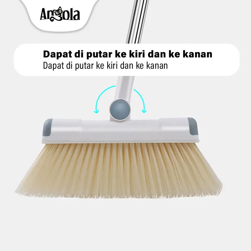 ANGOLA Satu Set Sapu Pengki Pembersih D63 Broom Set Dustpan Sapu Lipat Kombinasi Pengki Sapu Lantai 5