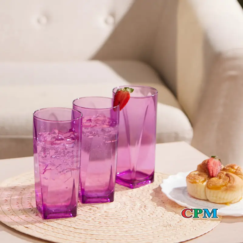 CPM Crystal Glass Set Of 3 Pcs / Gelas Plastik Kaca Minuman 2