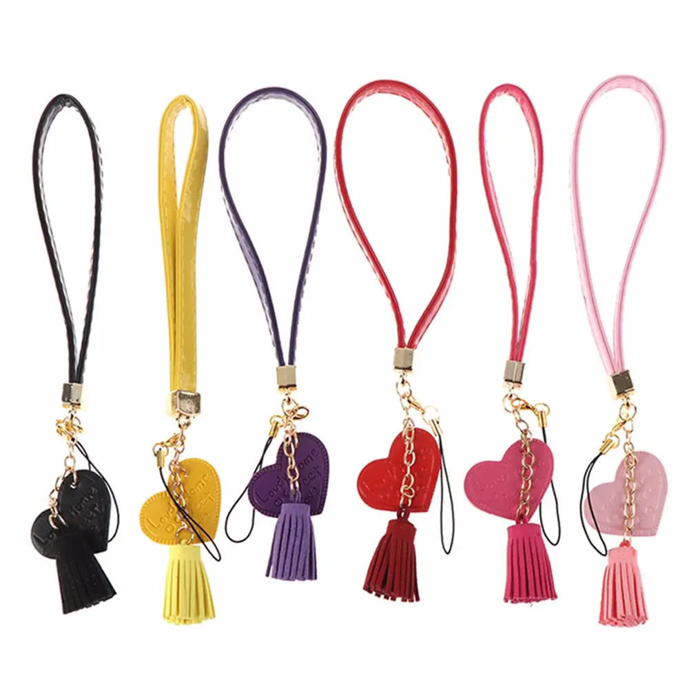 Gift for Women Hand Wrist Hanging Cord Hang Rope Mobile Phone Accessories PU Leather Rope Mobile Phone Lanyard Mobile Phone Strap Cell Phone Lanyard Keychain