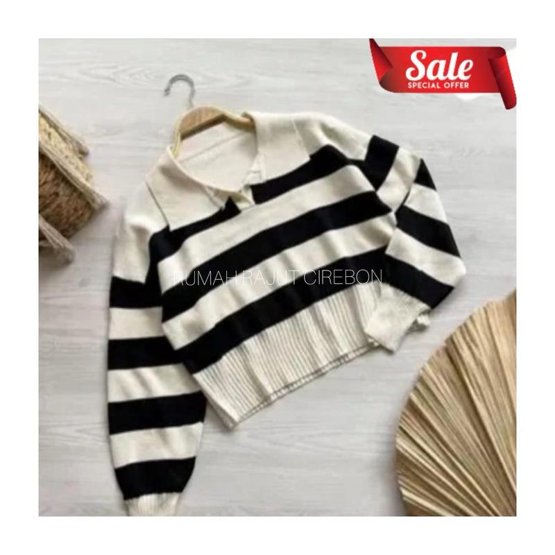 RRC Sweater Rajut Valencia Crop Top Korean Style Gemes 2