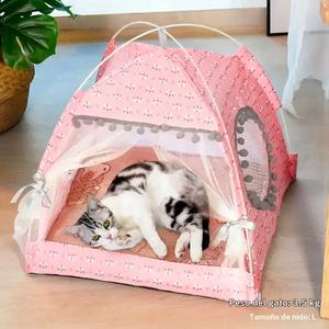 Cama para mascotas linda, Nido para mascotas semi-encerrado, 1 unidad Cómodo para todas las estaciones Nido universal para gatos y perros, Casa para gatos, Casa para perros, Muebles para gatos y perros, Artículos para mascotas