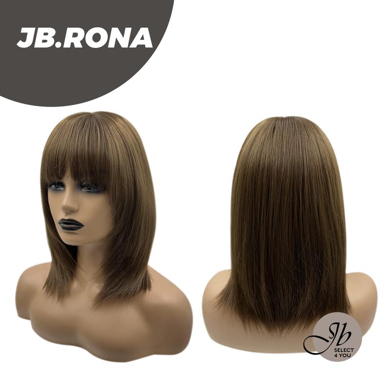 JBSELECT4YOU 14 INCHES BROWN STRAIGHT WIG WITH FULL BANGS JB.RONA 6