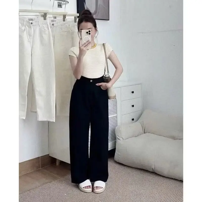 [ Xuông Nấm Lùn Dài 93cm ] Quần Jean Nữ Lưng Cao Dáng Xuông mặc Tôn dáng Đ1111 | BigBuy360 - bigbuy360.vn
