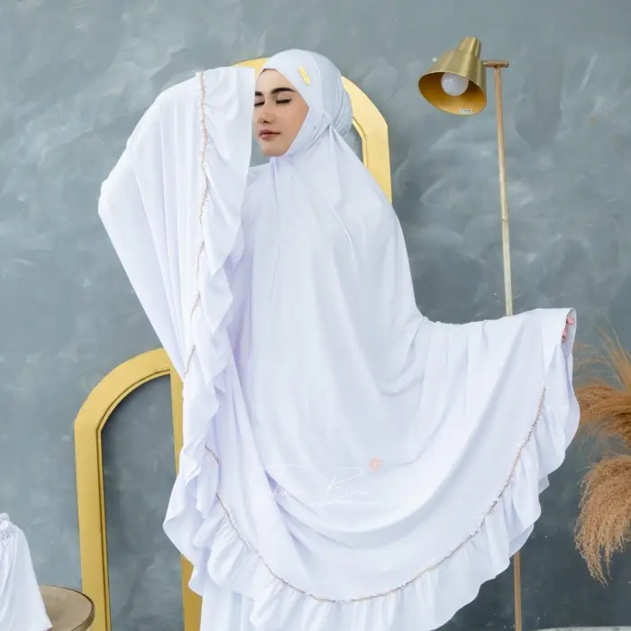 [Bonus Goodiebag] As Sajdah - Mukena Atifah Jumbo Jersey Rempel Dewasa Swarowsky Menutup Dagu 3
