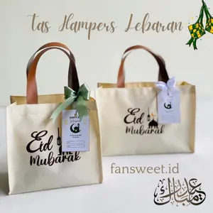 Tas Hampers Lebaran Eid mubarak sembako d600  Handle Kulit sintetis tas Belanja