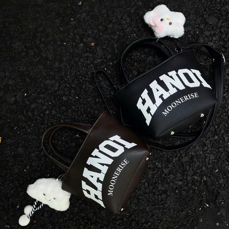 TẶNG KÈM CHARM NGẪU NHIÊN Túi TOTE basic Moonerise nam nữ chất liệu da tặng kèm dây đeo và móc gấu ngẫu nhiên