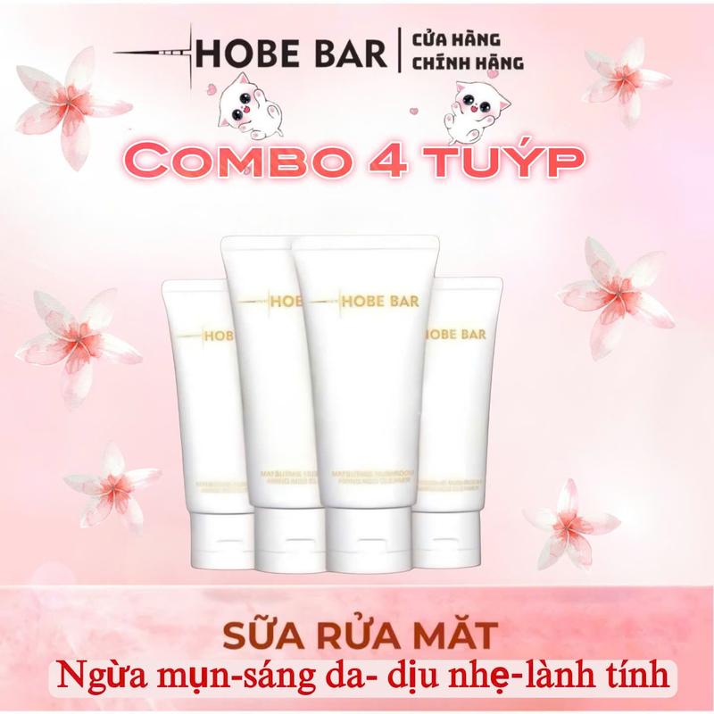 4 Tuýp Sữa Rửa Mặt Dịu Nhẹ Hobe Bar 50ml - Chăm sóc da sạch sâu, sáng da, mịn màng sữa  rửa  mặt  trắng  da  giảm  mụn sữa  rửa  mặt  dành  cho  da  khô sữa  rửa  mặt  sáng  da sữa  rửa  mặt  da  mụn combo  sữa  rửa  mặt