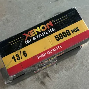 XENON Isi Staples 13/6 Mesin Paku Tembak U Mata Air Nailer Nail Gun Angin Stapler Jok Sofa Motor