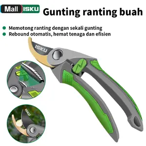 ISKU Gunting Dahan 8 Inch Dan Ranting Bunga Tanaman Gunting Kebun/Pruning Shears Alat Potong Dahan Gunting Tanaman