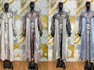 Gamis Set Outer Terpisah Motif Sultan Kekinian Mewah Cantik  LD 100 - 140 Trend 2026