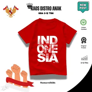 Kaos Distro Anak Usia 3-12 Tahun Laki Laki Perempuan Tema 17 Agustusan Katun 24s Fashion