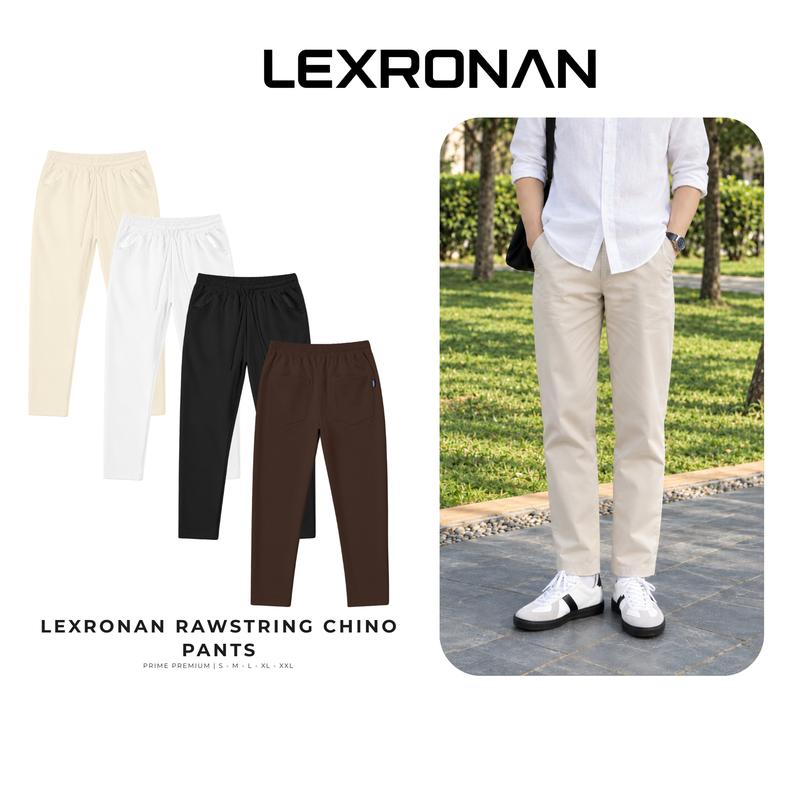 Quần Dài Nam Kaki LEXRONAN - Quần Dài Cạp Chun Dây Rút Kaki Nam Trơn Đơn Giản Dễ Phối Đồ #QDK01