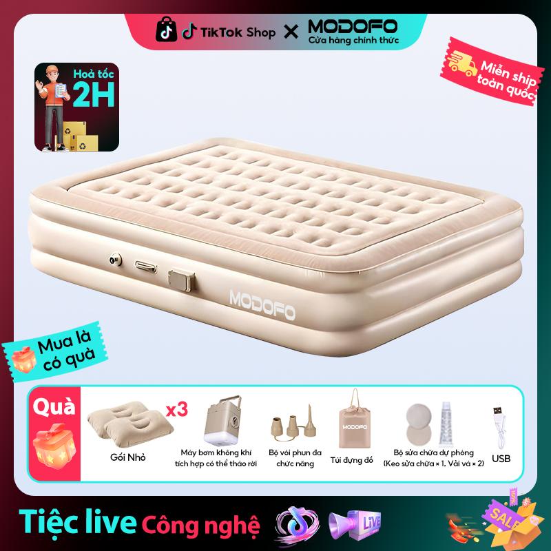 【100% chính hãng Đệm Hơi Tự Bơm Giường hơi đơn đôi Giường bơm hơi kèm gối và bơm điện độ dày 40cm dùng ở nhà hoặc đi cắm trại