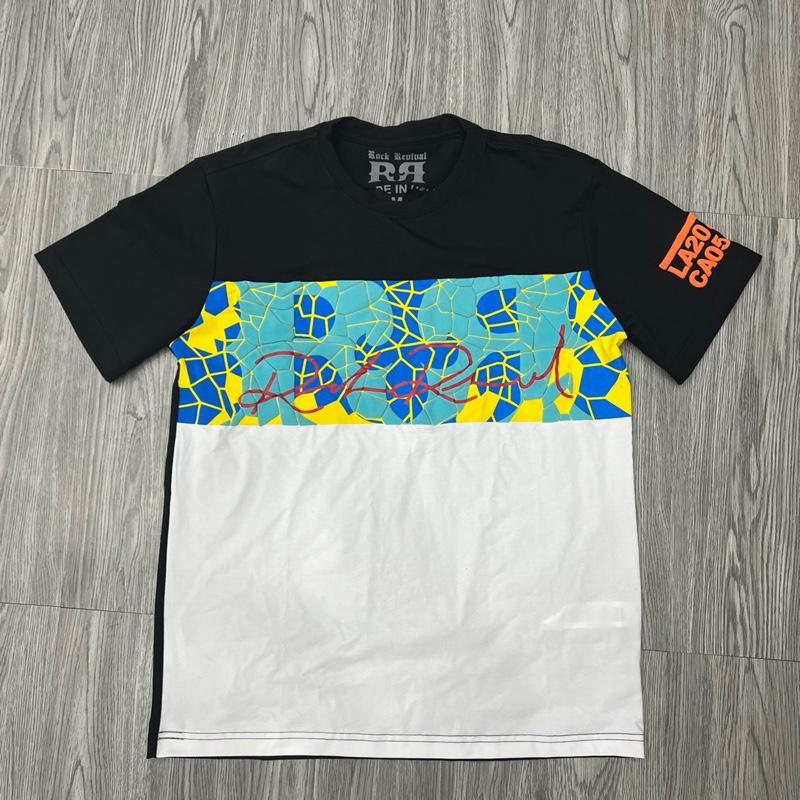 Áo thun rock revival chữ xanh lớn logo nổi