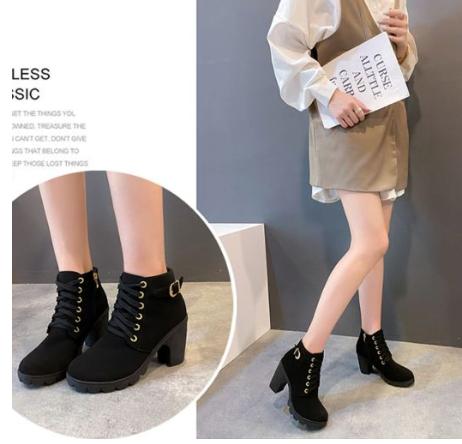 Bạn cần tăng thêm 1 size. Bốt Thời Trang Nữ Phong Cách Hàn Quốc Hàng Mới Về Dành Cho Nữ Thêm Một Cỡ GiàY Shoes giày bốt đến giữa bắp chân Boot Cổ Cao