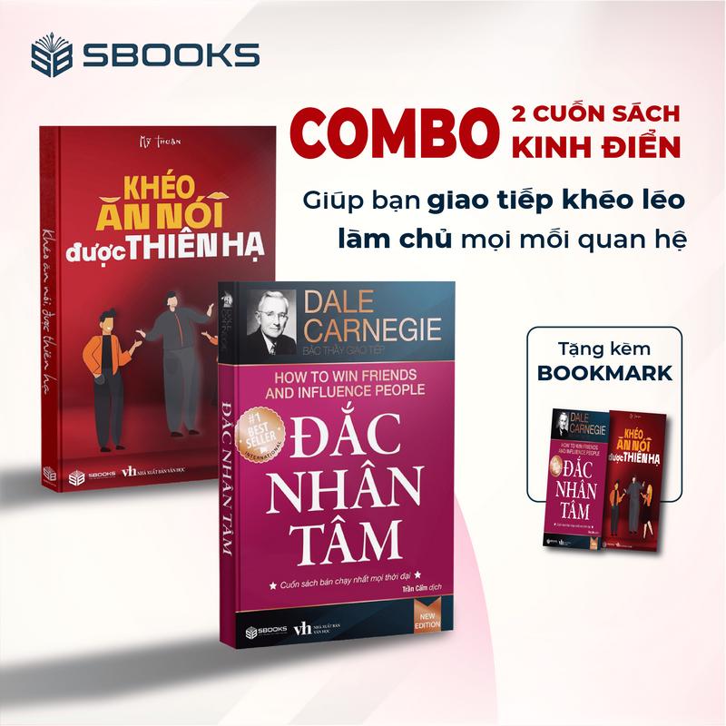 Sách - Combo 2 Cuốn Đắc Nhân Tâm + Khéo Ăn Nói Được Thiên Hạ - SBOOKS tbìa mềm dale carnegie