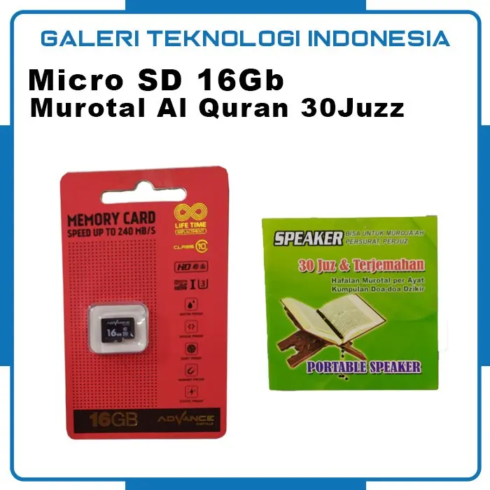 MEMORY CARD MICRO SD 16GB MEMORI ALQURAN DZIKIR 30 JUZ