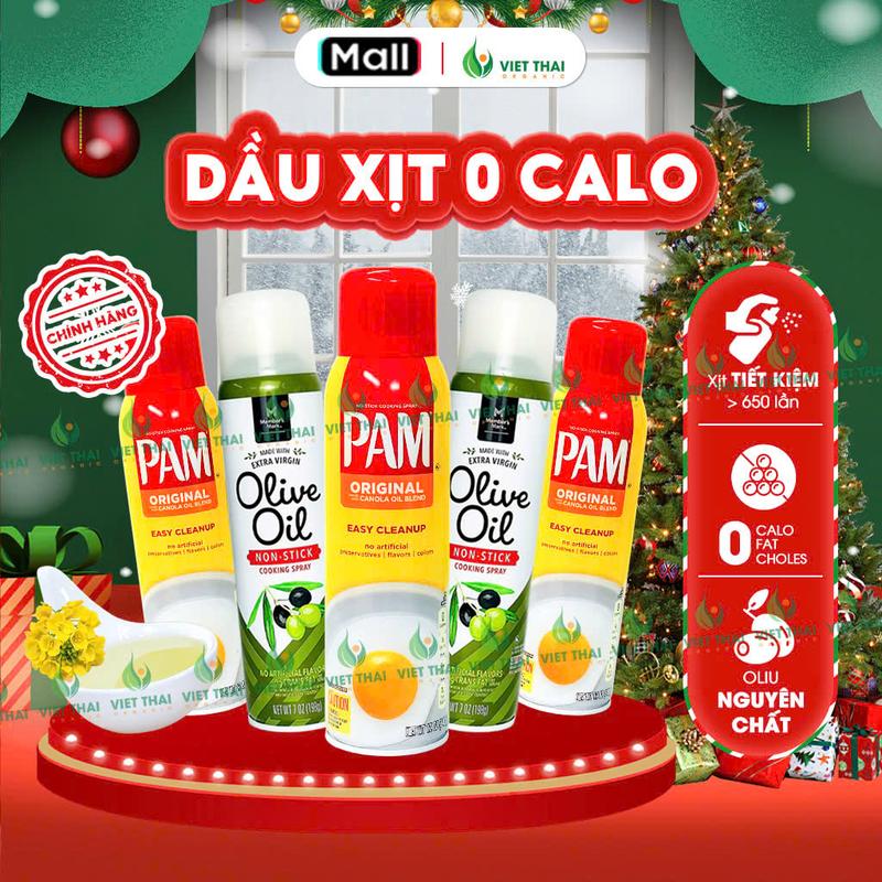 HOT Dầu Xịt Olive 0 Calo - Dầu Ăn Oliu Eatclean Keto Dùng Chiên Xào Trộn Salad Chai 198ml Việt Thái Organic