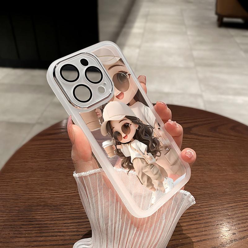 Vỏ chống sốc cho iphone 11 ốp điện thoại 7 / 8 Plus / xs /12/13/14/ 15 pro max, nghệ thuật đơn giản, không thấm nước, di động, được trang bị màng bảo vệ ống kính , phụ kiện