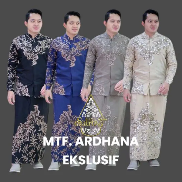 MTF. ARDHANA EKSLUSIF (Varian 4 warna) -   READY FASHION  BAJU KOKO BATIK MUSLIM MODERN PRIA ELEGAN LAPIS FURING SARUNG DAN SAR CEL PREMIUM