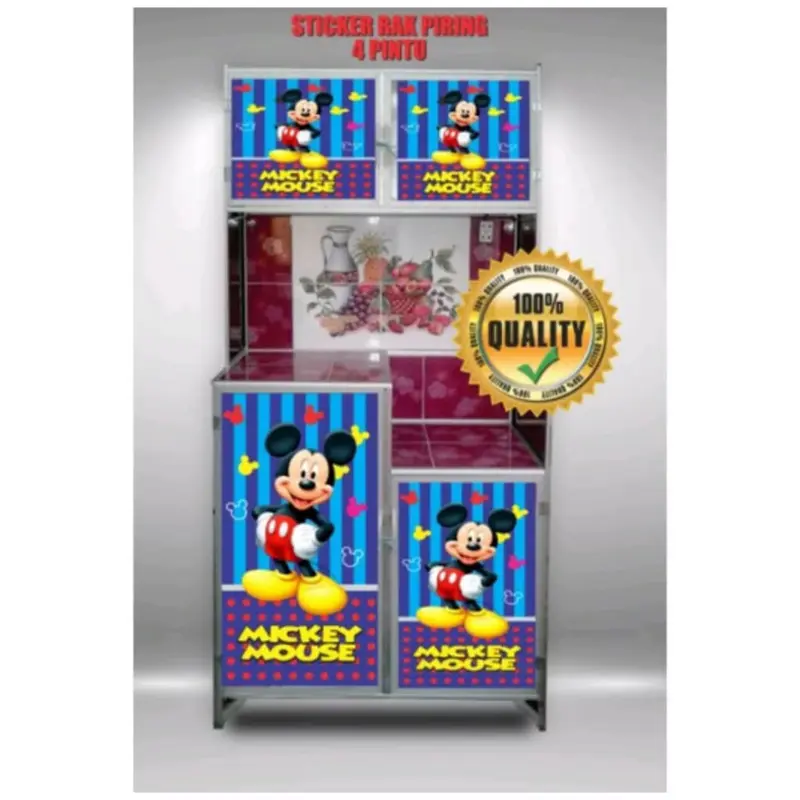 STIKER RAK PIRING 4 PINTU MOTIF KARAKTER Sticker 3