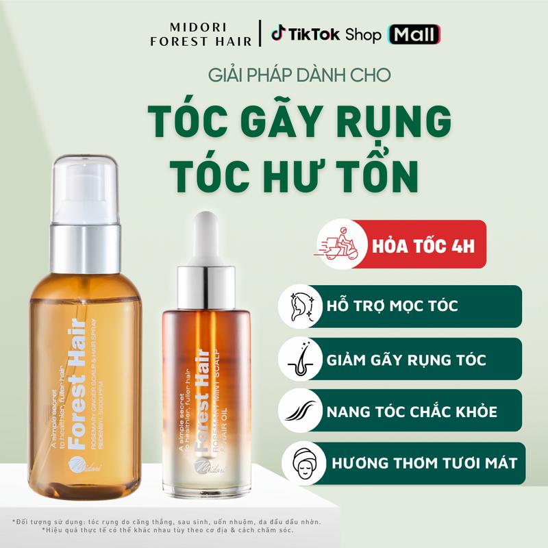  Combo Xịt dưỡng tóc Forest Hair và Dầu Ủ Forest Hair giải pháp dành cho tóc gãy rụng hư tổn giúp hỗ trợ mọc tóc ngăn tóc rụng dưỡng nang tóc chắc khoẻ Forest Hair 