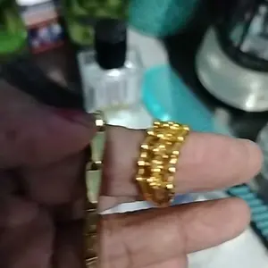 set perhiasan titanium gelang free cincin motif padi dilapisi emas 24k original anti luntur dan karat