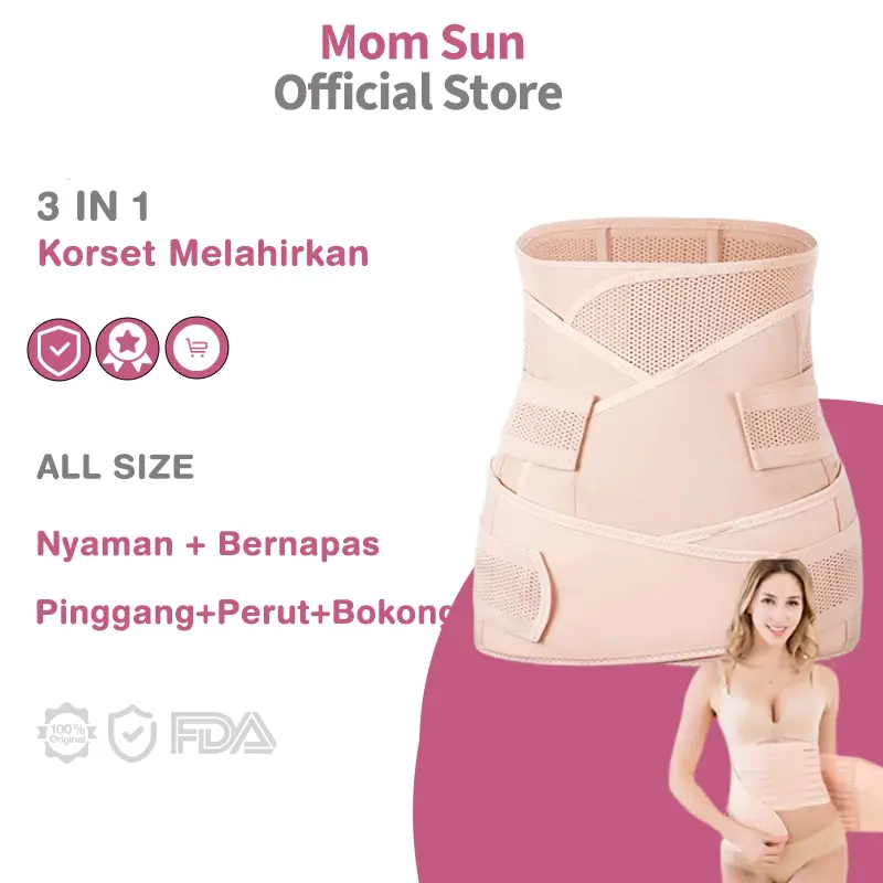 Momsun 3 IN 1 Korset Postpartum Bamboo - Korset Bamboo Pasca Melahirkan ALL SIZE SY01
